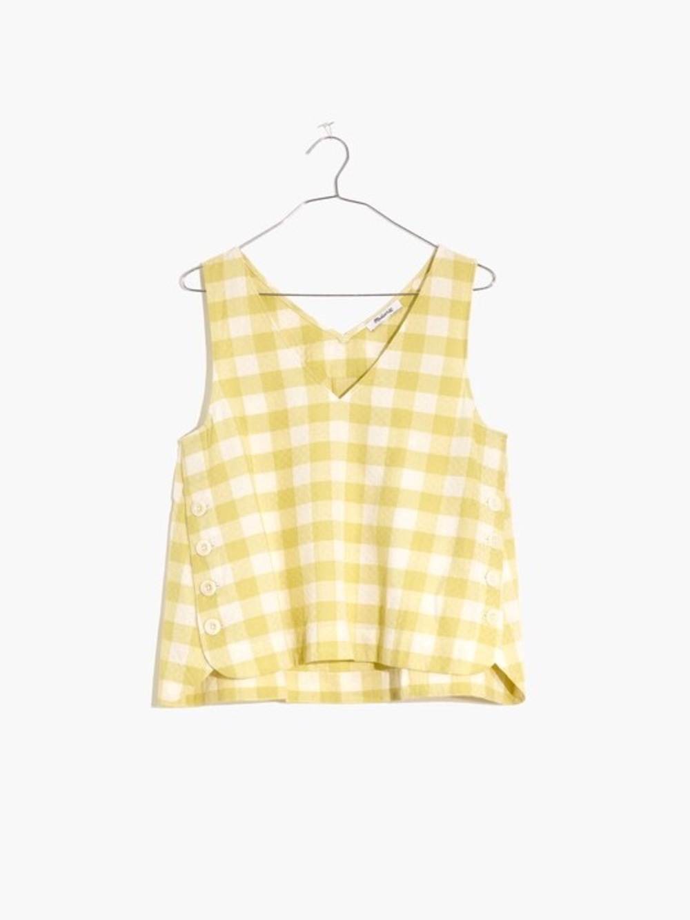 Madewell Side-Button Tank Top in Gingham Check - Picture 2 of 7